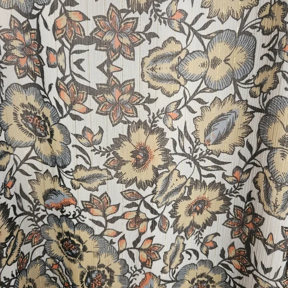 Guess Cream and Brown Tiered Patchwork Poisies Floral Boho Maxi Dress XS - Picture 5 of 10